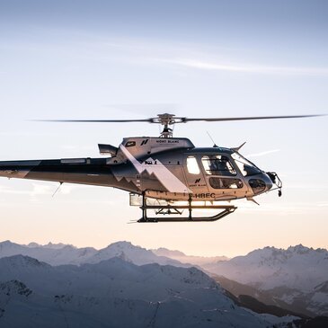 Panoramic helicopter flight over the Mont-Blanc massif